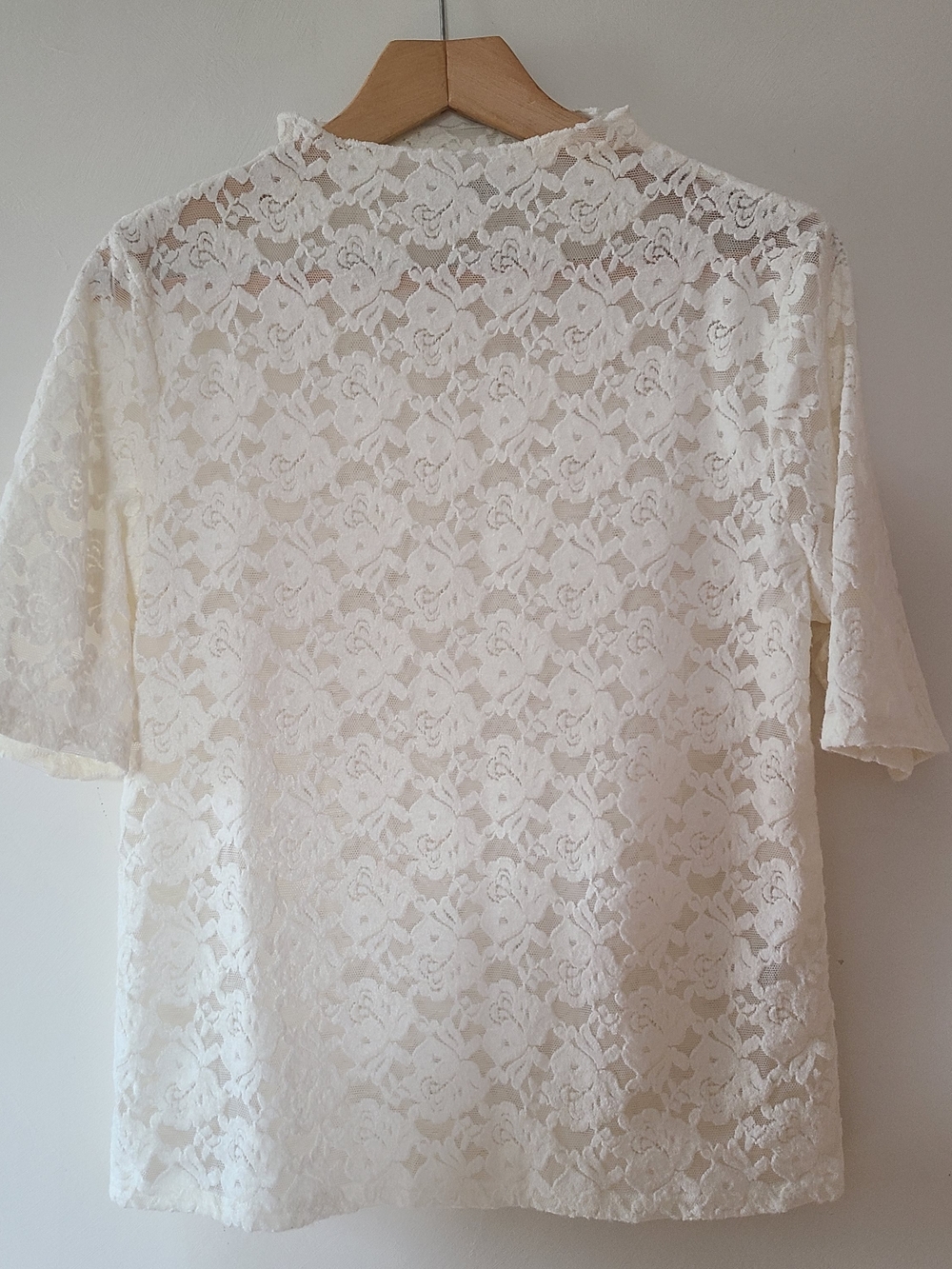 Molly Bracken Cream Lace Short-Sleeve Top